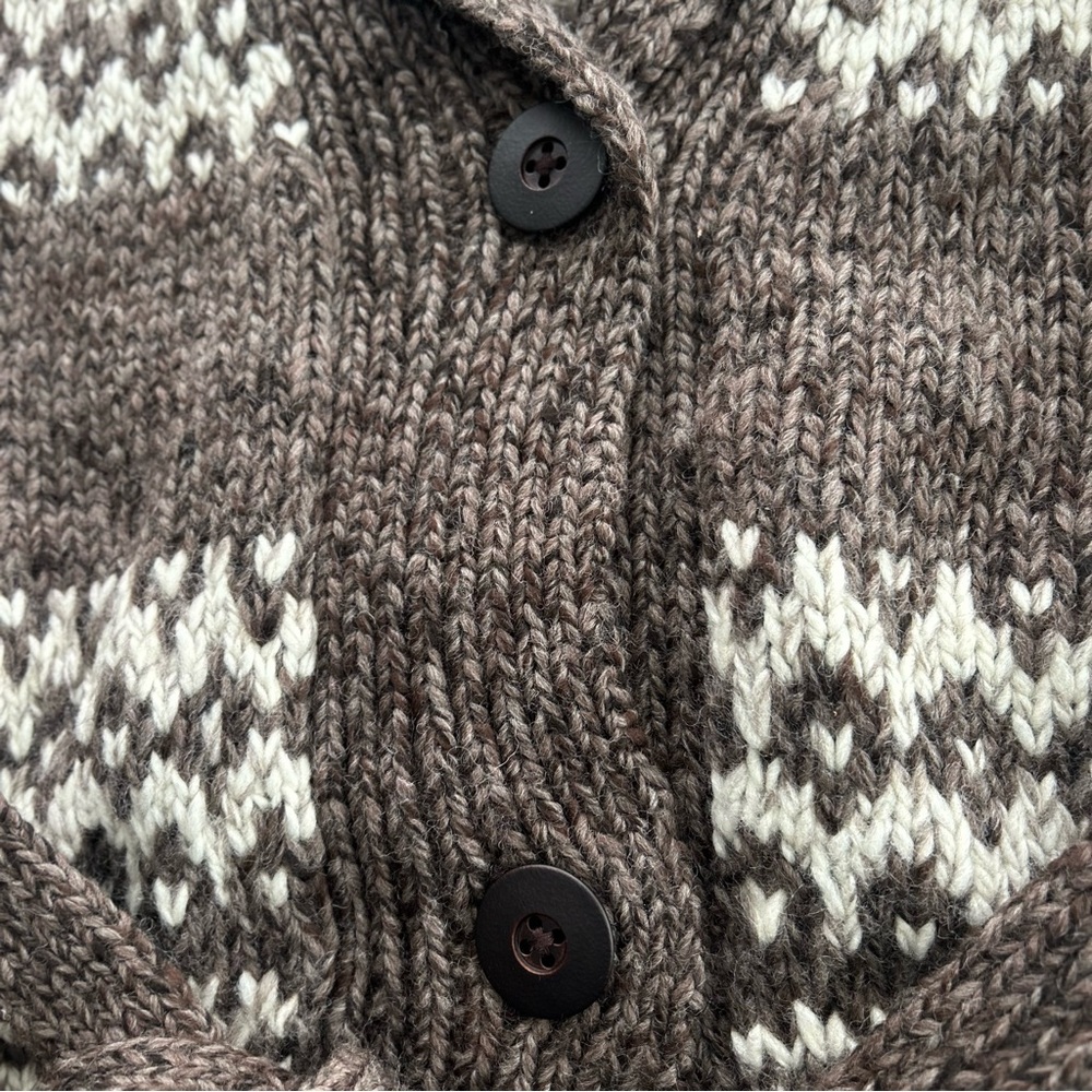 NWT Banana Republic 100% Wool Fair Isle Shawl Collar Belted Cardigan XS - Picture 10 of 11
